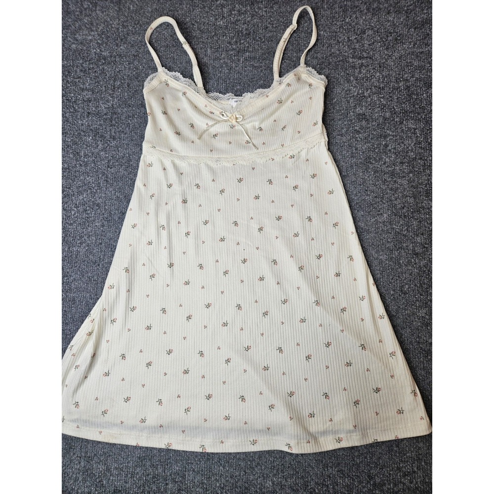 Forever 21 Coquette Dress Strappy Rosebud Pointelle Size Small Babydoll Dollette